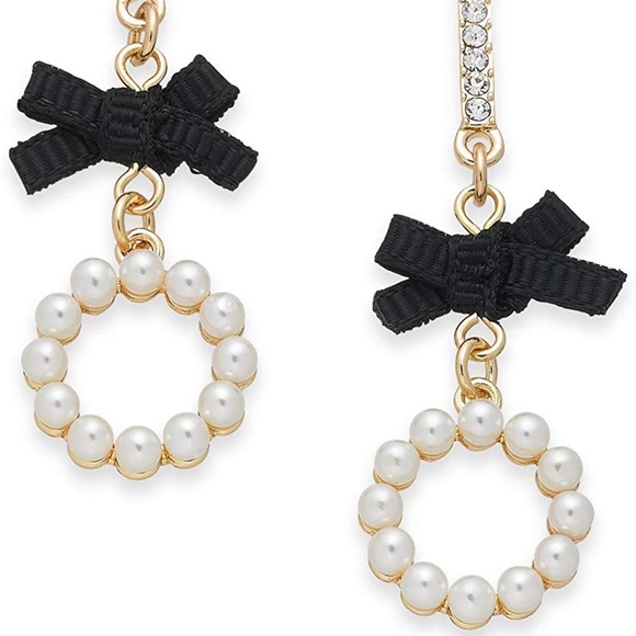 4/$25 I.N.C. Faux Pearl Bow Dangle Earrings NEW - Picture 3 of 3